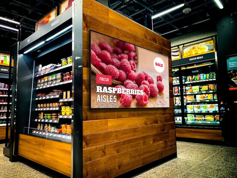 Màn hình quảng cáo cho siêu thị và cửa hàng tạp hóa
