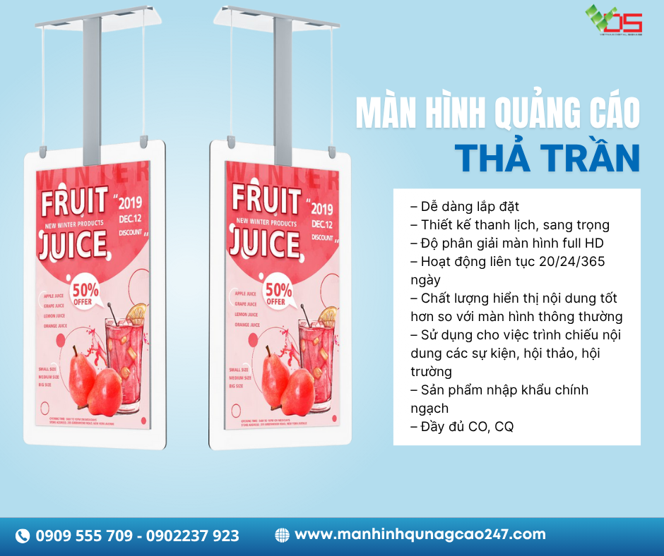 MÀN HÌNH QUẢNG CÁO THẢ TRẦN – GIẢI PHÁP HIỂN THỊ ĐỘT PHÁ CHO DOANH NGHIỆP HIỆN ĐẠI