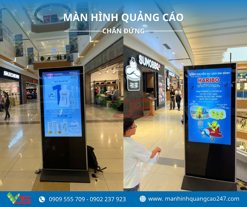 Màn Hình Quảng Cáo Chân Đứng VDS – Làn Sóng Truyền Thông Mới Tại Siêu Thị & Trung Tâm Thương Mại
