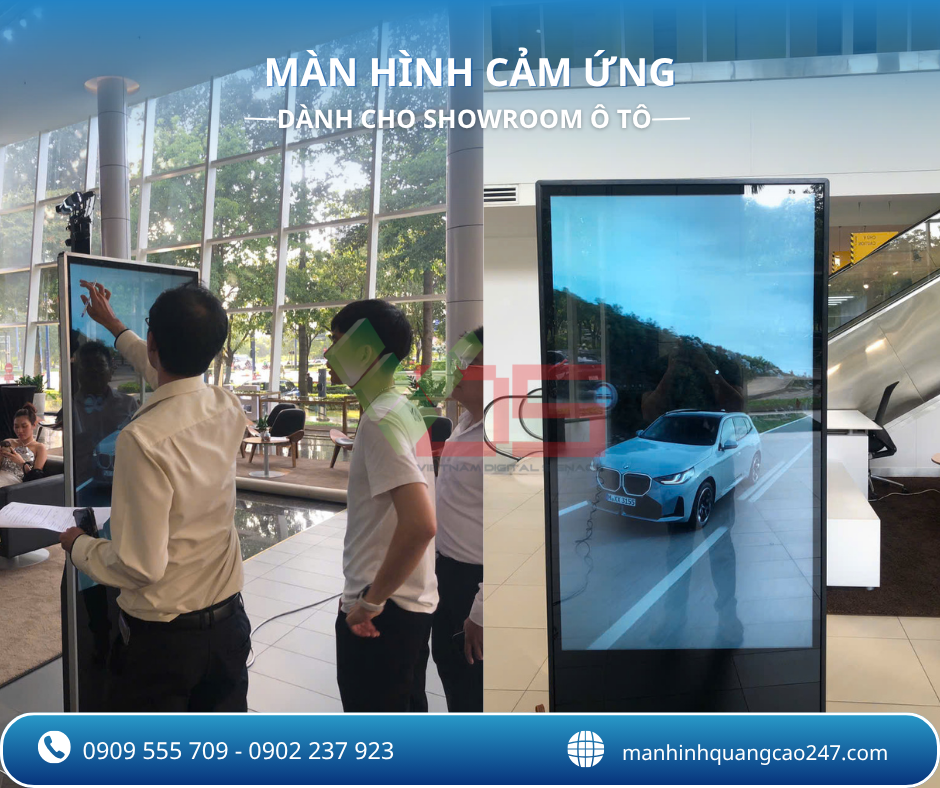 VDS cung cấp màn hình cảm ứng chuyên dụng cho showroom ô tô – Giải pháp quảng cáo xe hiện đại, chuyên nghiệp