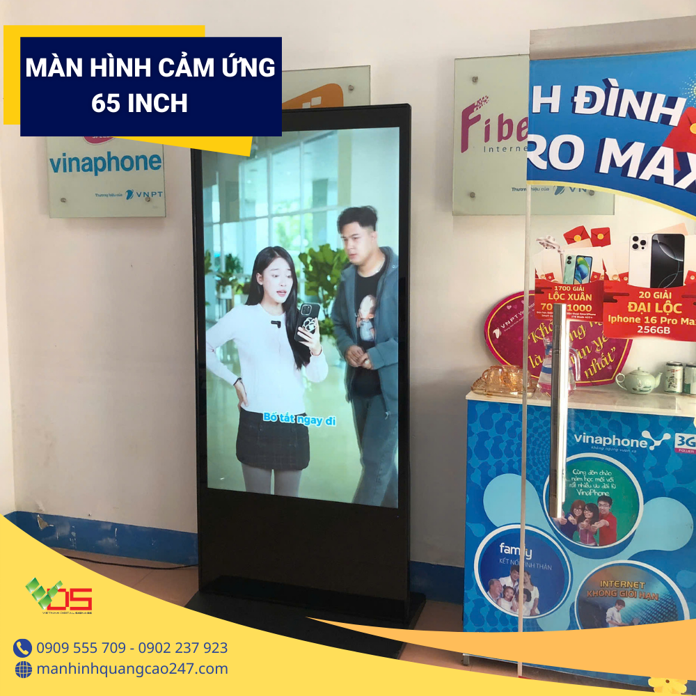 VDS bàn giao màn hình cảm ứng 65 inch – Khách hàng hài lòng tuyệt đối về chất lượng và dịch vụ