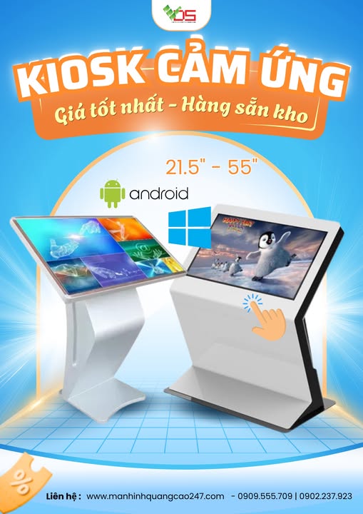 Màn Hình Kiosk VDS – Giải Pháp Hiển Thị & Tương Tác Thông Minh Cho Doanh Nghiệp Hiện Đại