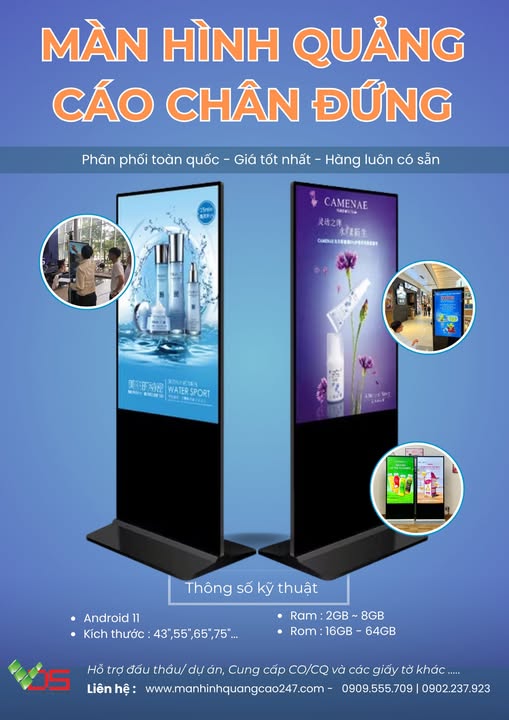 Màn Hình Quảng Cáo Chân Đứng – Giải Pháp Digital Signage Hiện Đại Cho Doanh Nghiệp