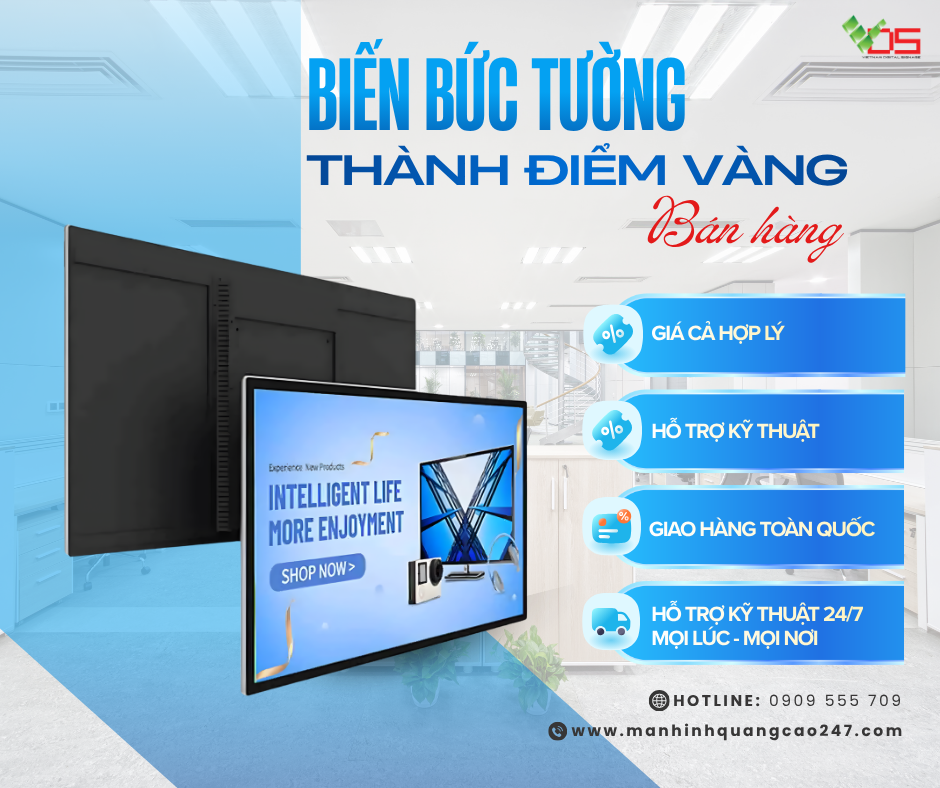 Màn Hình Quảng Cáo Treo Tường Đa Dạng Kích Thước – Giải Pháp Hiển Thị Hiện Đại Cho Doanh Nghiệp