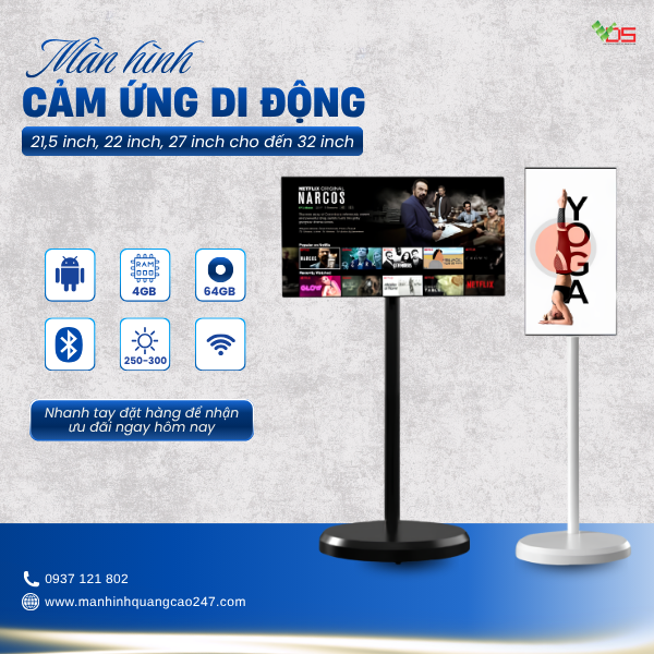 Màn hình cảm ứng di động VDS – Linh hoạt trình chiếu, thuận tiện tương tác ở mọi không gian