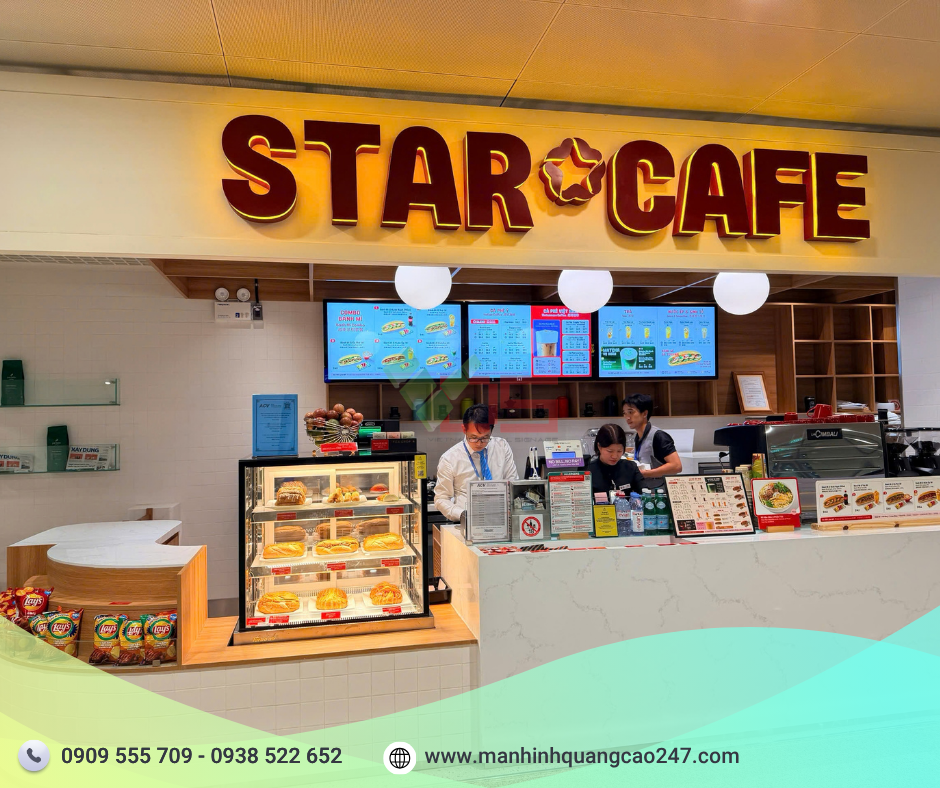 Giải Pháp Lắp Đặt Hệ Thống Màn Hình Menu Board Điện Tử Chuyên Nghiệp Cho Cửa Hàng F&B